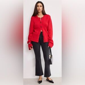 Good American Button Front Knit Cardigan